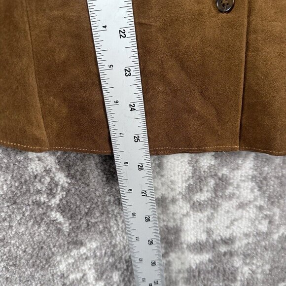 Babaton Shirt 4 Womens Aritzia Cowgirl Western Button Up Brown Suede Long Sleeve - Picture 5 of 7